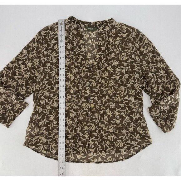 Eddie Bauer Women’s Button Down Cotton Sheer Shirt Size Large, Lightweight - Picture 9 of 10